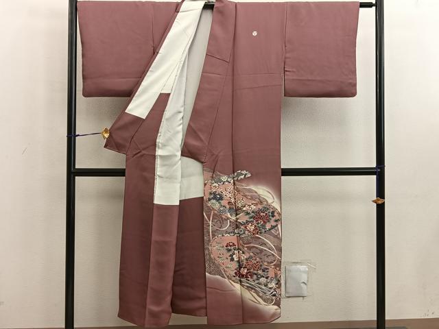 平和屋着物■豪華色留袖　駒刺繍　花鳥文　暈し染め　金彩　正絹　逸品　BAAW6704mz