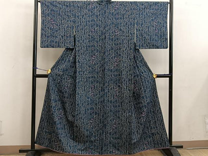 平和屋着物■上質な紬　笹竹文　正絹　逸品　BAAW6706mz
