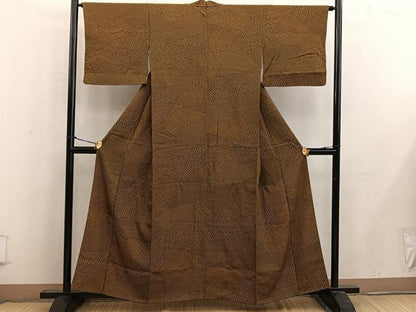 平和屋着物■江戸小紋　切嵌亀甲花文　正絹　逸品　BAAW6713mz