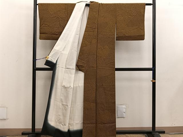 平和屋着物■江戸小紋　切嵌亀甲花文　正絹　逸品　BAAW6713mz
