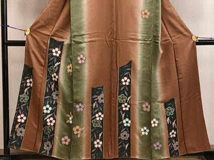 平和屋着物■訪問着　梅花文　暈し染め　金彩　正絹　逸品　BAAW6718mz