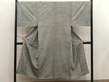 平和屋着物■男性　紬　利休色　正絹　逸品　BAAW6723mz