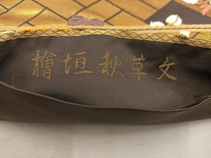 平和屋着物●六通柄袋帯　唐織　檜垣秋草文　金糸　正絹　逸品　BAAW6731mz