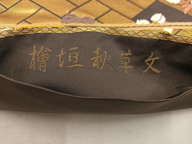 平和屋着物●六通柄袋帯　唐織　檜垣秋草文　金糸　正絹　逸品　BAAW6731mz