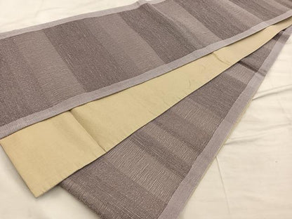 平和屋着物▽全通柄袋帯 紬地 横段文 スリーシーズン 春夏秋 正絹 逸品 BAAW6739mz