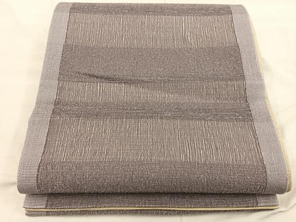 平和屋着物▽全通柄袋帯 紬地 横段文 スリーシーズン 春夏秋 正絹 逸品 BAAW6739mz