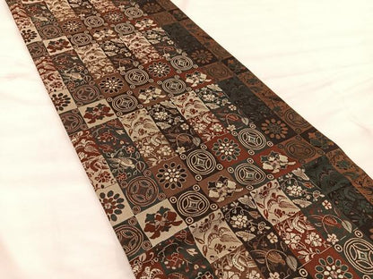 平和屋着物●両面　全通柄袋帯　花鳥丸文　正絹　逸品　BAAW6741mz