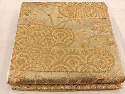 平和屋着物◎六通柄袋帯 亀甲枝松文 金糸 正絹 逸品 BAAW6777mz