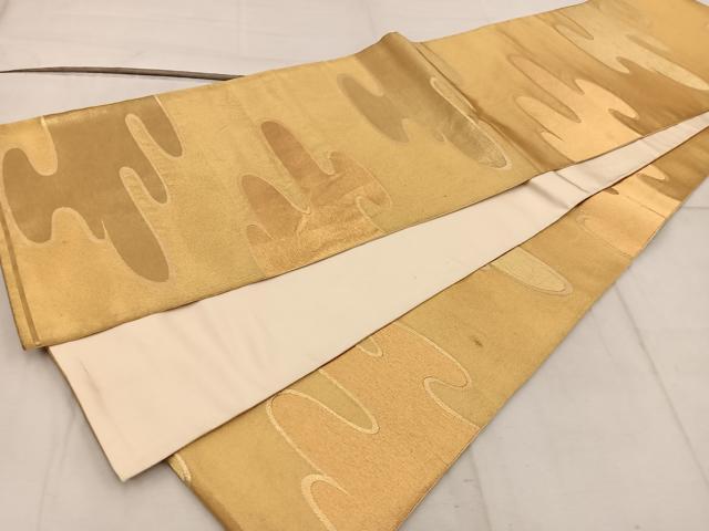 平和屋着物◎六通柄袋帯 エ霞 金糸 正絹 逸品 BAAW6779mz