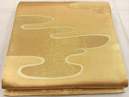 平和屋着物◎六通柄袋帯 エ霞 金糸 正絹 逸品 BAAW6779mz