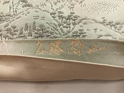 平和屋着物◎六通柄袋帯　名勝嵐山　銀糸　正絹　逸品　]BAAW6814mz