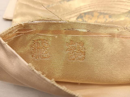 平和屋着物◎六通柄袋帯　飛鶴　金糸　正絹　逸品　BAAW6821mz