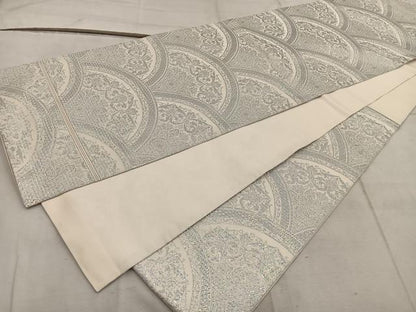 平和屋着物◎六通柄袋帯 オーロラ箔錦 青海波花文 正絹 逸品 BAAW6835mz