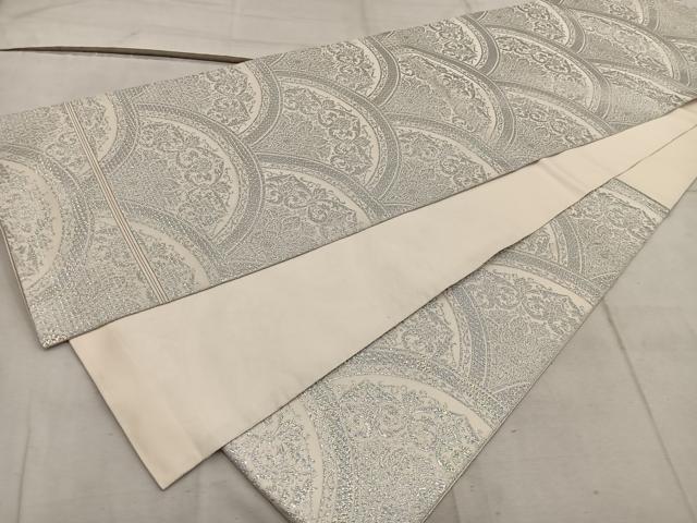 平和屋着物◎六通柄袋帯 オーロラ箔錦 青海波花文 正絹 逸品 BAAW6835mz