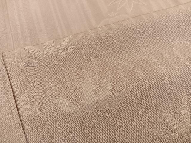 平和屋着物■上質な色無地　笹竹地紋　宍色　正絹　逸品　BAAW6868mz