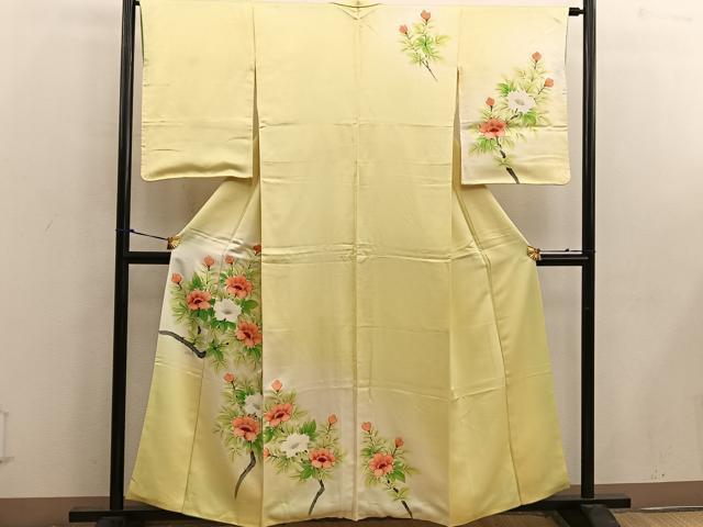 平和屋着物■訪問着 手描き 枝花文 正絹 逸品 BAAW6869mz