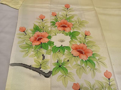 平和屋着物■訪問着 手描き 枝花文 正絹 逸品 BAAW6869mz