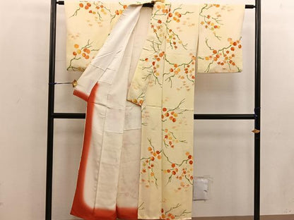 平和屋着物■上質な小紋 手描き 枝花文 正絹 逸品 BAAW6877mz