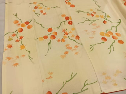 平和屋着物■上質な小紋 手描き 枝花文 正絹 逸品 BAAW6877mz