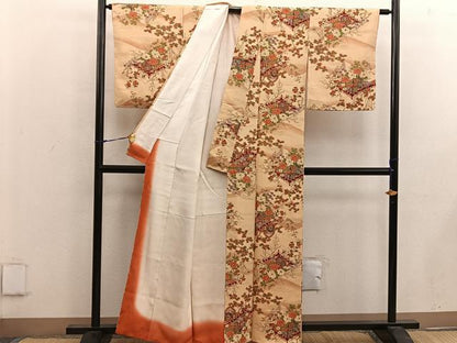 平和屋着物■上質な小紋 御所車花文 金彩 正絹 逸品 BAAW6878mz