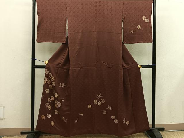 平和屋着物■訪問着 草花丸文 金彩 正絹 逸品 BAAW6895mz