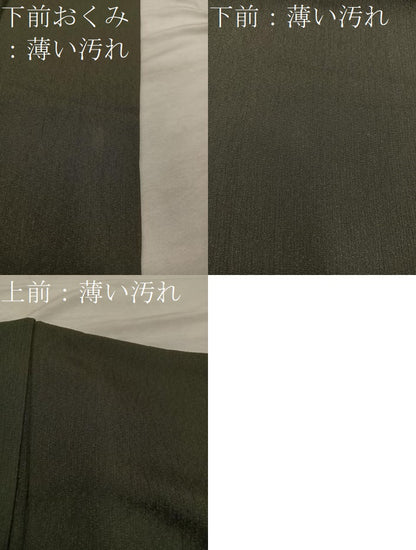 平和屋着物■男性 紬 黒緑色 正絹 逸品 BAAW6896mz