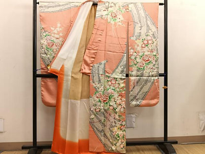 平和屋着物■豪華振袖 駒刺繍 牡丹花文 正絹 逸品 BAAW6904mz