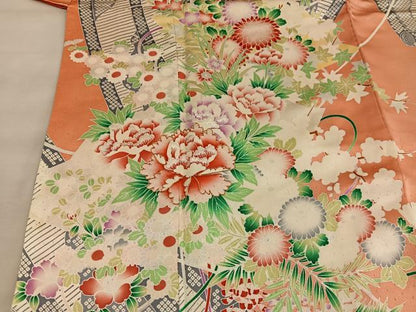 平和屋着物■豪華振袖 駒刺繍 牡丹花文 正絹 逸品 BAAW6904mz