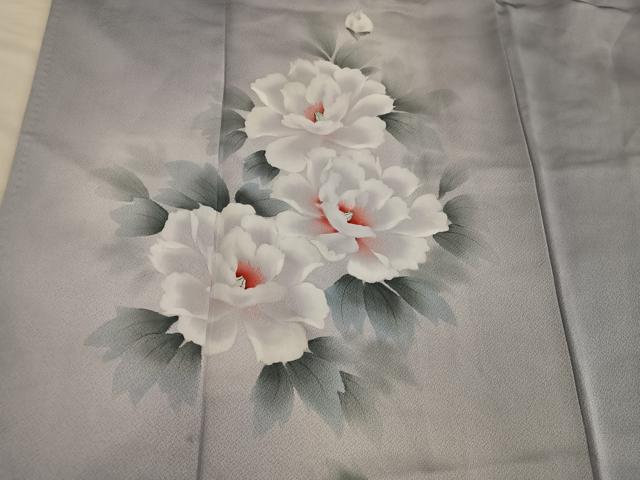 平和屋着物■訪問着 手描き 牡丹文 暈し染め 正絹 逸品 BAAW6909mz