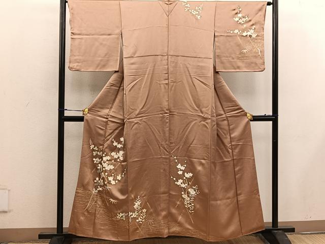 平和屋着物■訪問着 枝梅文 金彩 正絹 逸品 BAAW6917mz