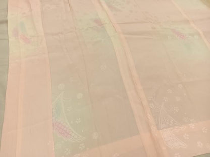 平和屋着物■長襦袢　無双仕立て　舞桜文　暈し染め　正絹　逸品　BAAW6918mz