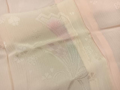 平和屋着物■長襦袢　無双仕立て　舞桜文　暈し染め　正絹　逸品　BAAW6918mz