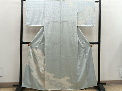 平和屋着物■訪問着 絞り 流水花文 正絹 逸品 BAAW6919mz