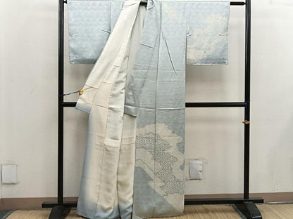 平和屋着物■訪問着 絞り 流水花文 正絹 逸品 BAAW6919mz