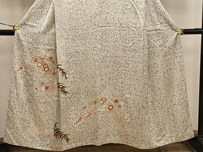 平和屋着物■訪問着　菊花文　たたき染め　金彩　正絹　逸品　BAAW6923mz