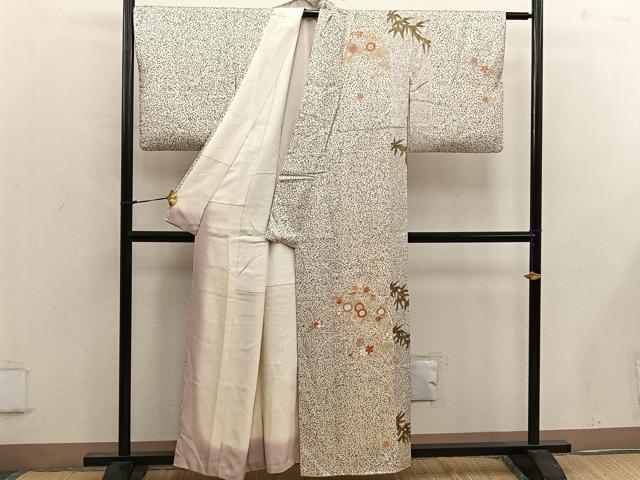 平和屋着物■訪問着　菊花文　たたき染め　金彩　正絹　逸品　BAAW6923mz