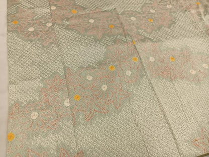 平和屋着物■上質な小紋 総絞り 草花文 正絹 逸品 BAAW6925mz