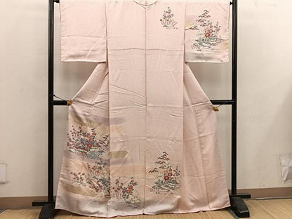 平和屋着物■訪問着 風景花文 金彩 正絹 逸品 BAAW6927mz