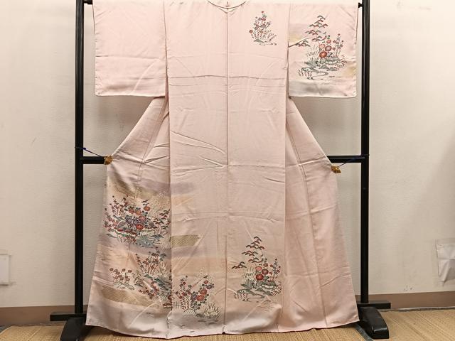 平和屋着物■訪問着 風景花文 金彩 正絹 逸品 BAAW6927mz