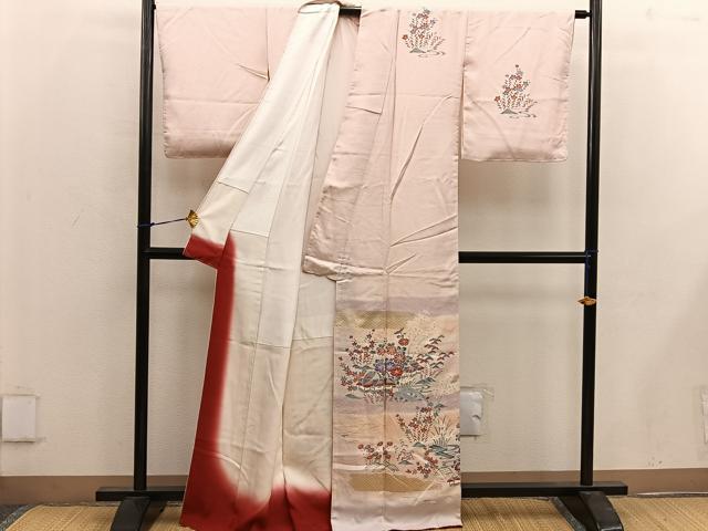 平和屋着物■訪問着 風景花文 金彩 正絹 逸品 BAAW6927mz