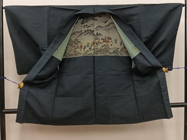 平和屋着物■男性 紬 アンサンブル 千歳茶色 正絹 逸品 BAAW6930mz