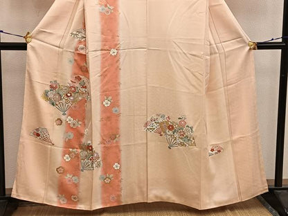 平和屋着物■訪問着 扇面亀甲花文 暈し染め 金彩 正絹 逸品 BAAW6933mz