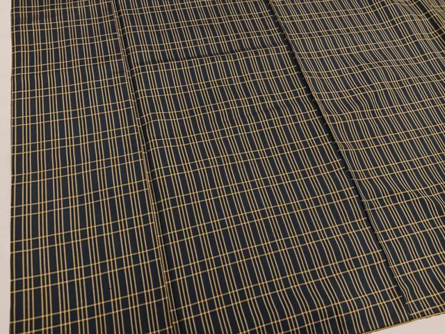 平和屋着物■本場縞大島紬 格子柄 正絹 逸品 BAAW6937mz