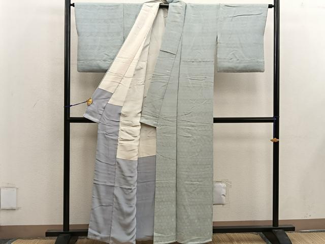 平和屋着物■上質な小紋　亀甲花文　金糸　正絹　逸品　BAAW6938mz