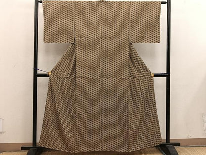 平和屋着物■上質な小紋 幾何学文様 正絹 逸品 BAAW6943mz