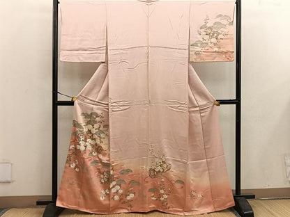 平和屋着物■訪問着　鼓花文　暈し染め　金彩　鈴乃屋扱い　正絹　逸品　BAAW6944mz