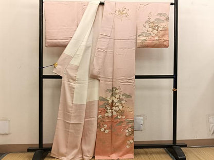 平和屋着物■訪問着　鼓花文　暈し染め　金彩　鈴乃屋扱い　正絹　逸品　BAAW6944mz