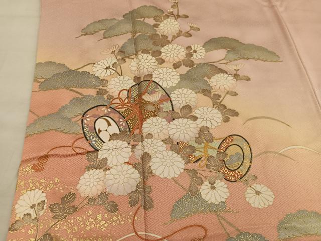 平和屋着物■訪問着　鼓花文　暈し染め　金彩　鈴乃屋扱い　正絹　逸品　BAAW6944mz