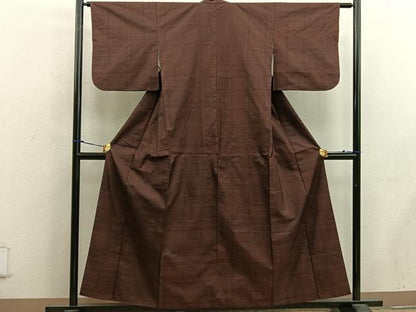 平和屋着物■本場大島紬　7マルキ　市松文様　正絹　逸品　BAAW6945mz