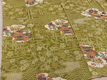 平和屋着物■上質な小紋 型染め 菊花文 正絹 逸品 BAAW6950mz